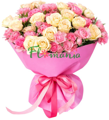 Букет из кустовых роз «Афродита»